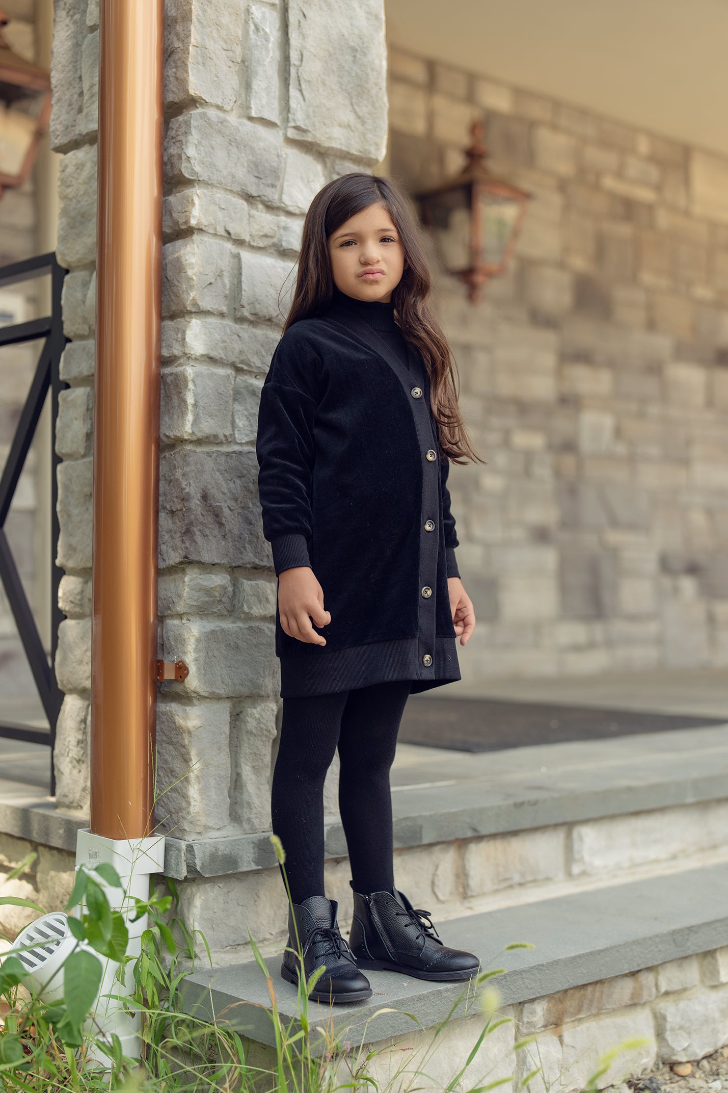 Coco Blanc Velour Cardigan Dress