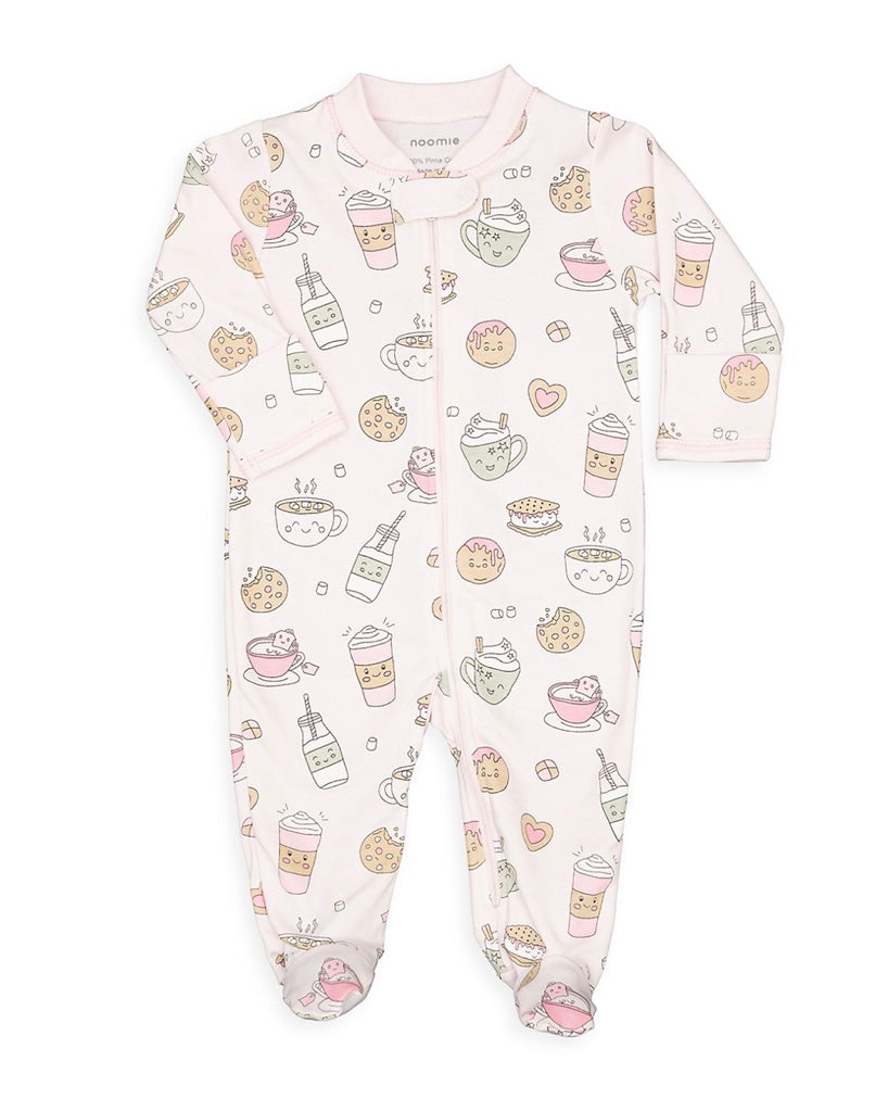 Noomie Milk & Cookies Zipper Footie