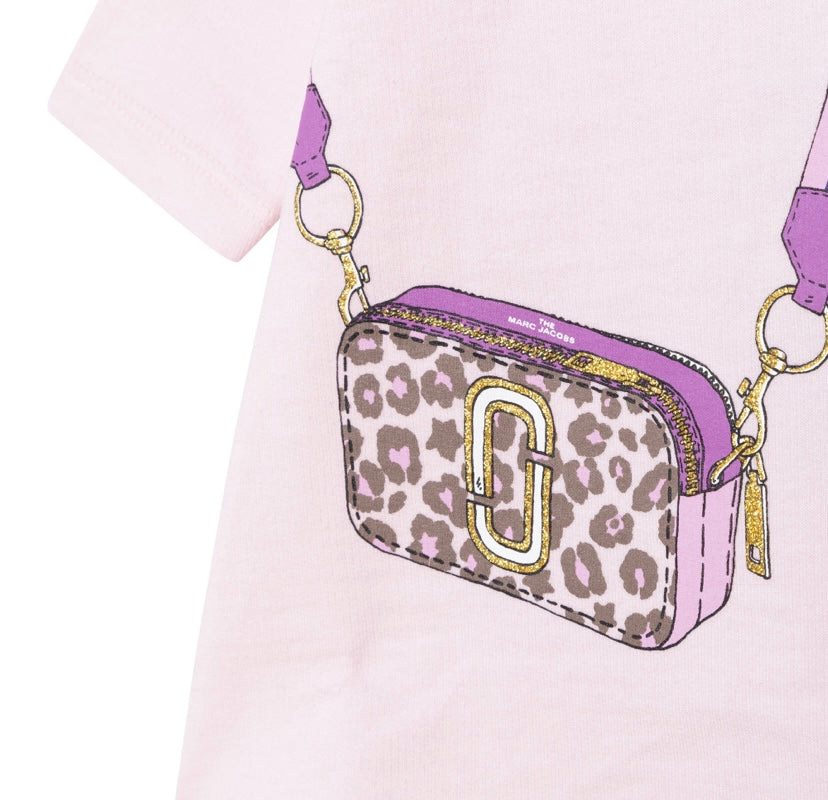 Little Marc Jacobs Long Sleeve Hand Bag Print Dress