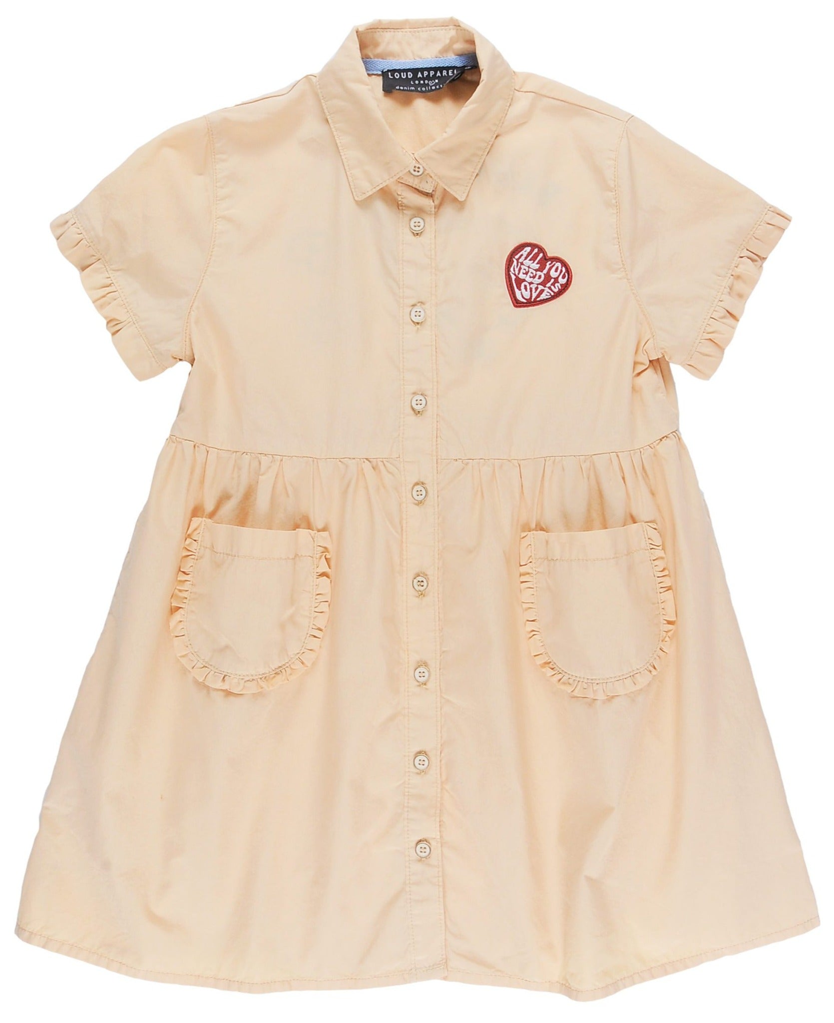 Loud Apparel Bloom Dress Honey Peach / 8Y