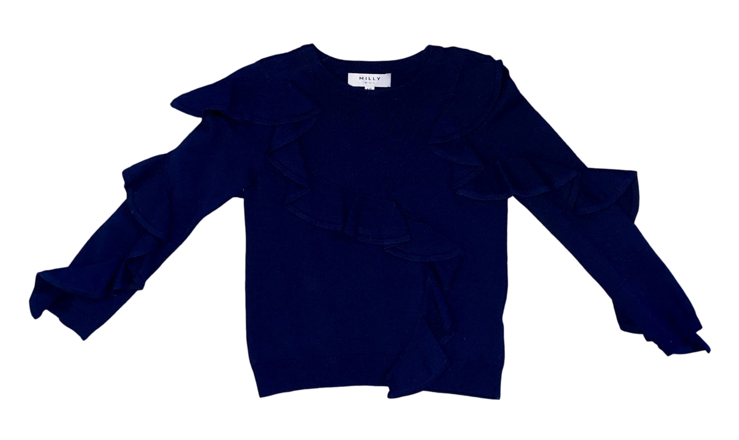 Milly Minis Abstract Ruffle Pullover