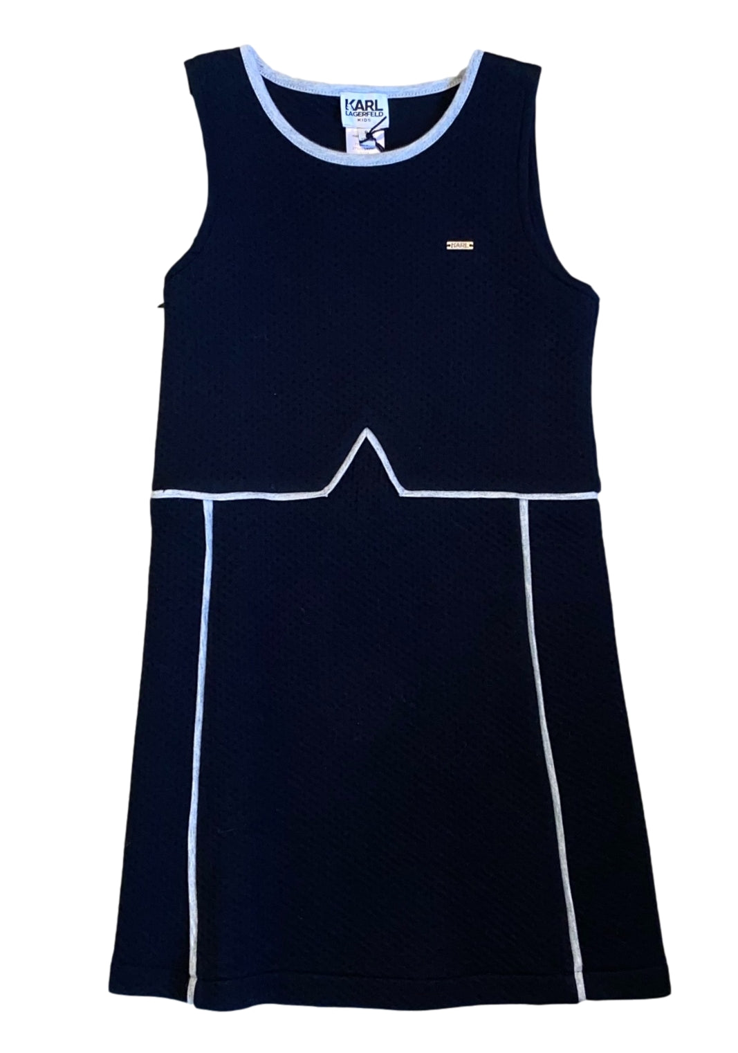 KL80P-09-Z12022-B Quilted Dress with Embossed Karl Lettering