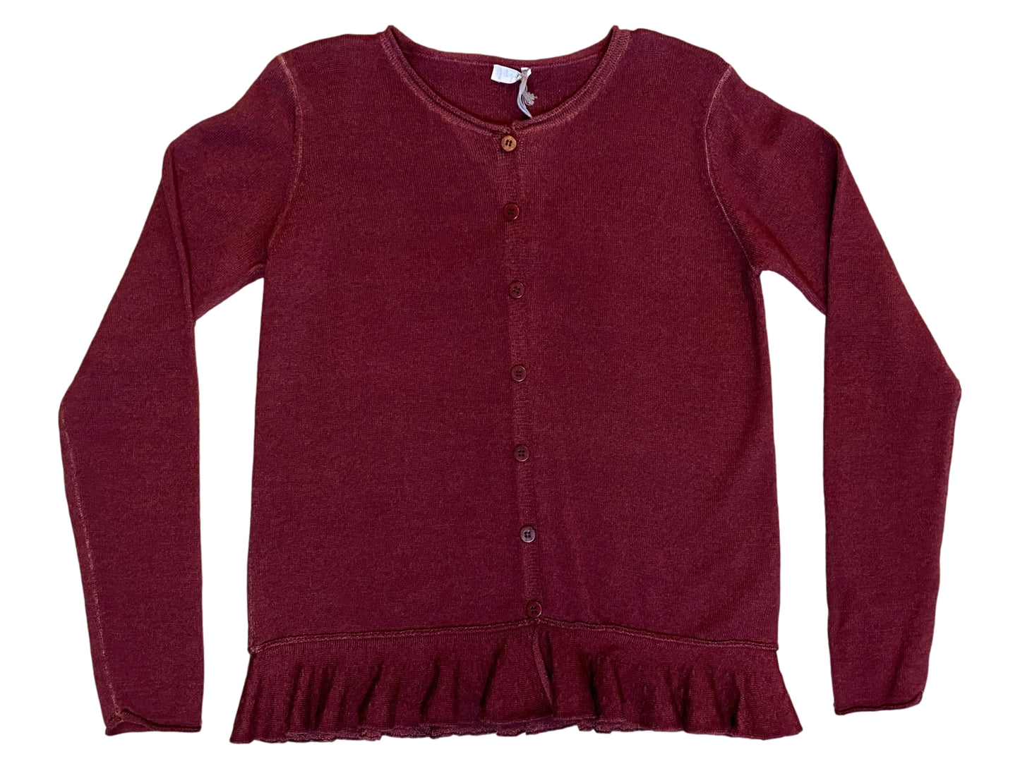 IG80O-23C-C Cardigan with ruffle trim