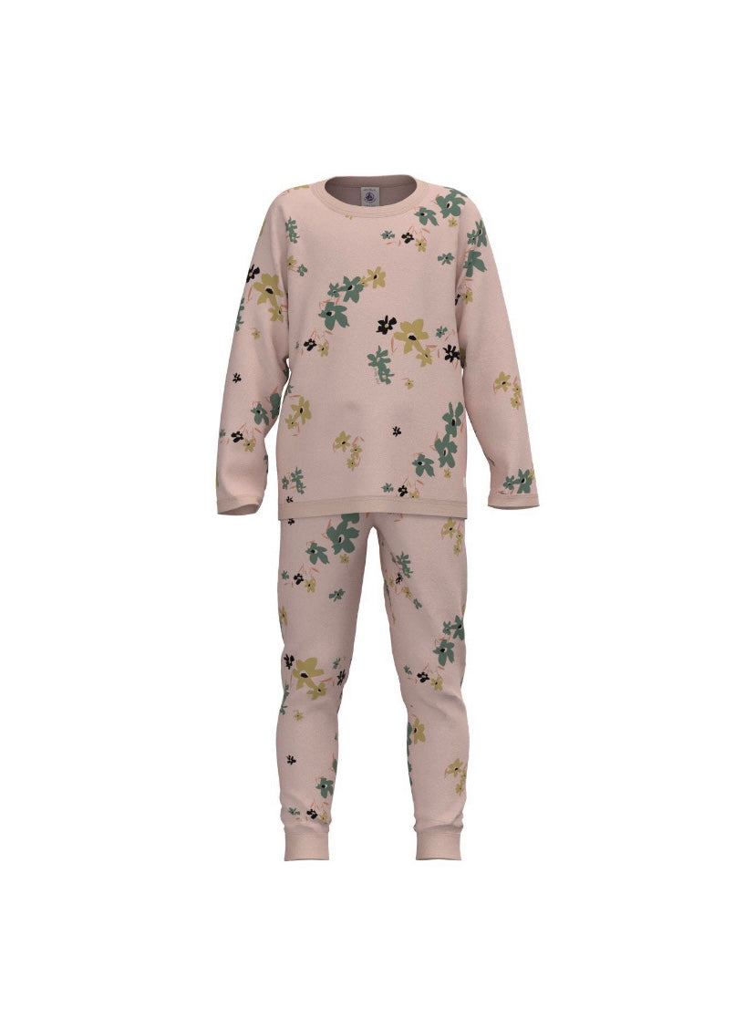 Petit Bateau Girls Long Sleeve Floral Loungewear