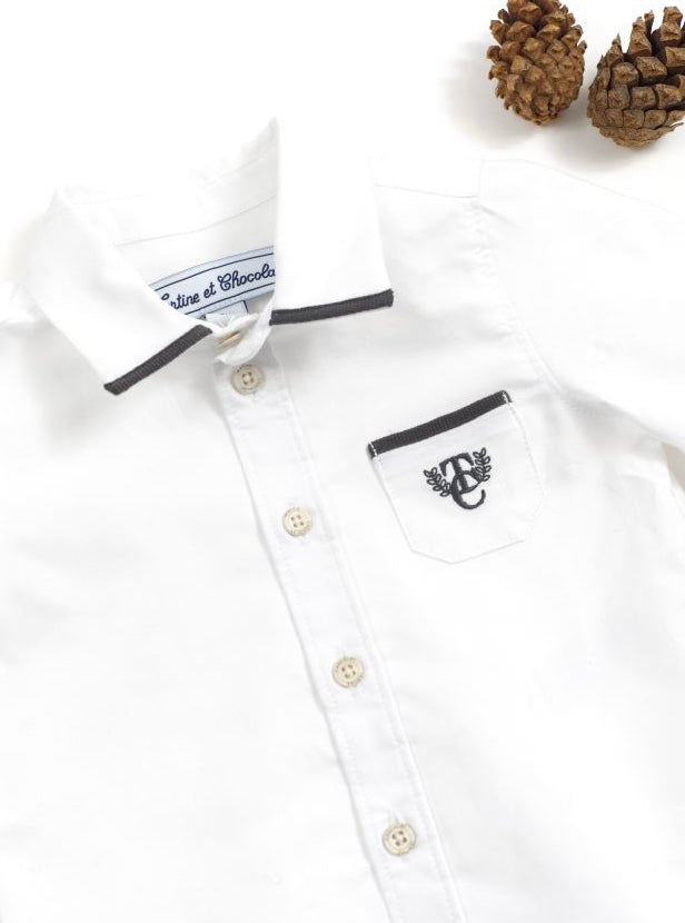 Tartine Long Sleeve Shirt w Collar Trim