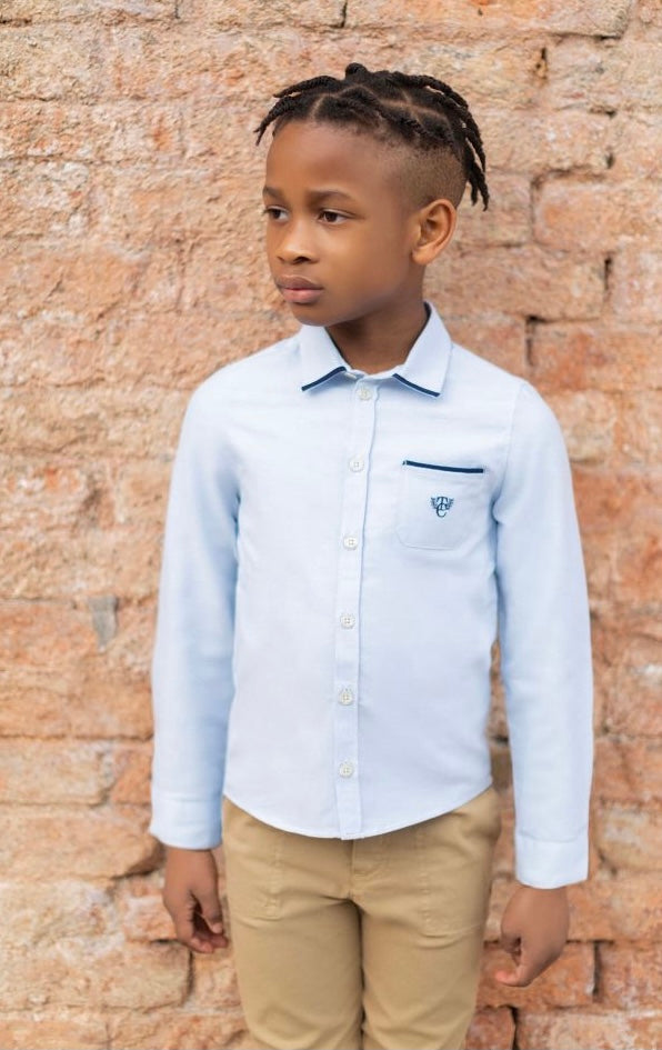 Tartine Long Sleeve Shirt w Collar Trim