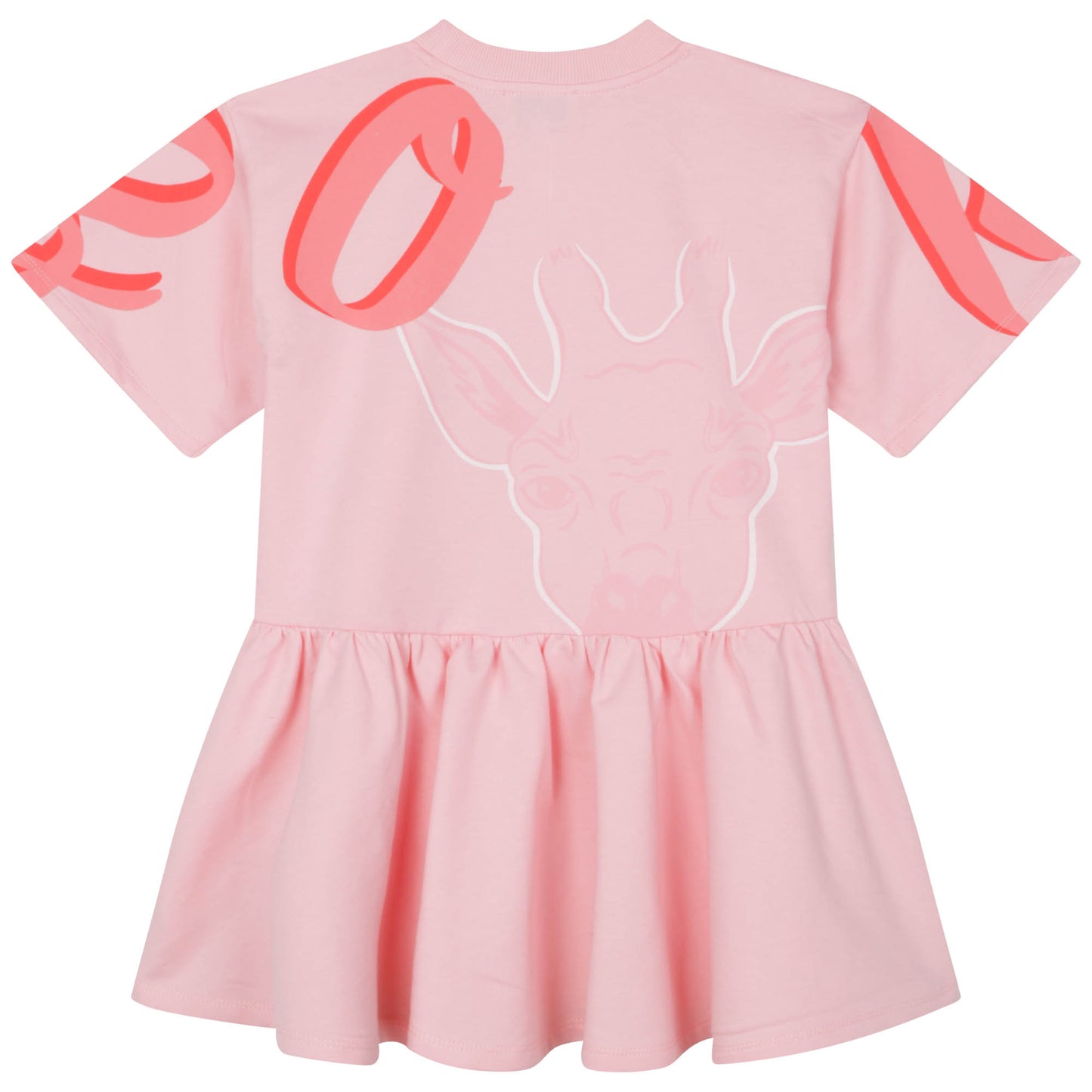 Kenzo Short Sleeved Dress w/ Giraffe & Tiger Graphic