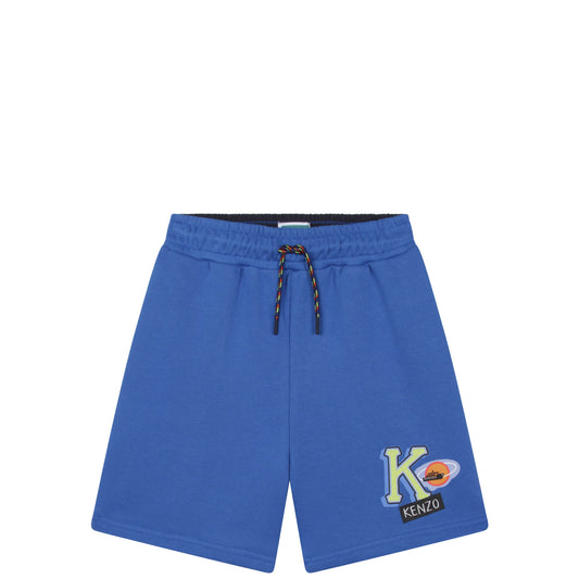 Kenzo Bi-material Bermuda Shorts w/ 'K' graphic