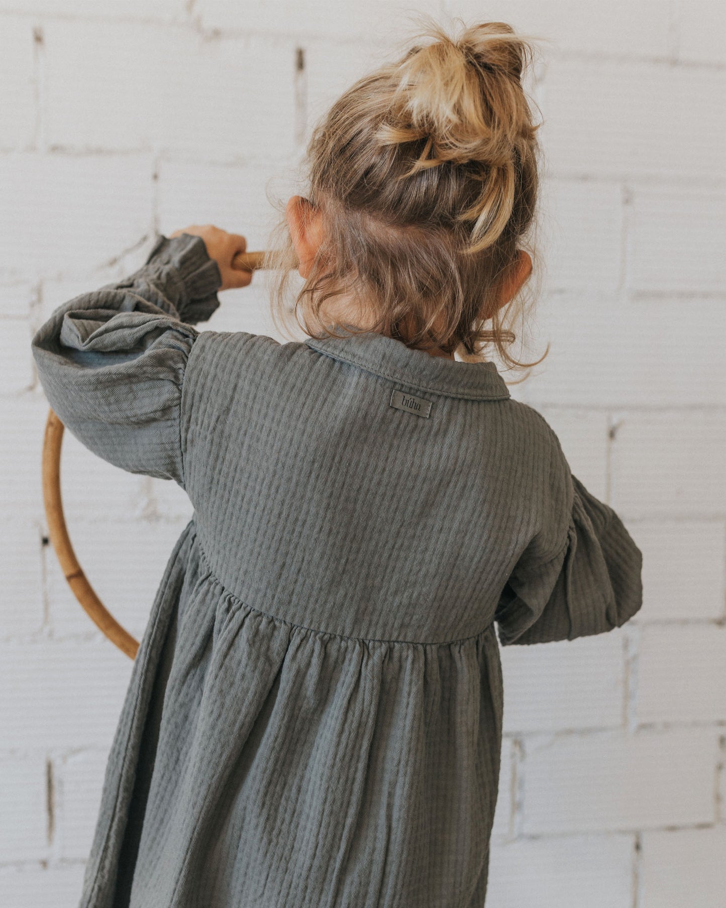 Buho Sheer Checker Pullover Dress