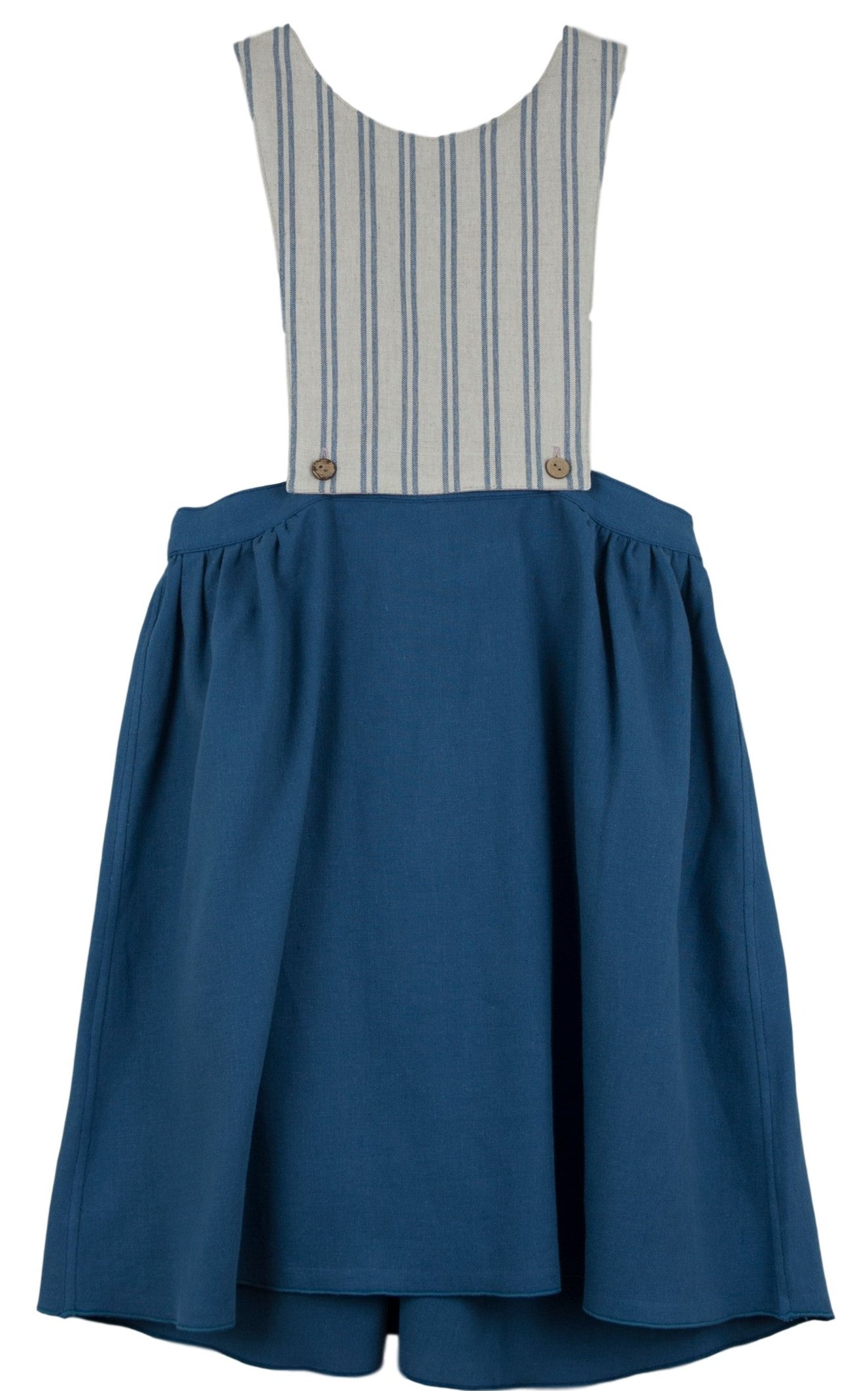 Popelin Mod.26.2 Reversible Bib Style Dress Blue / 18-24M Popelin Mod.26.2 Reversible Bib Style Dress Blue / 18-24M