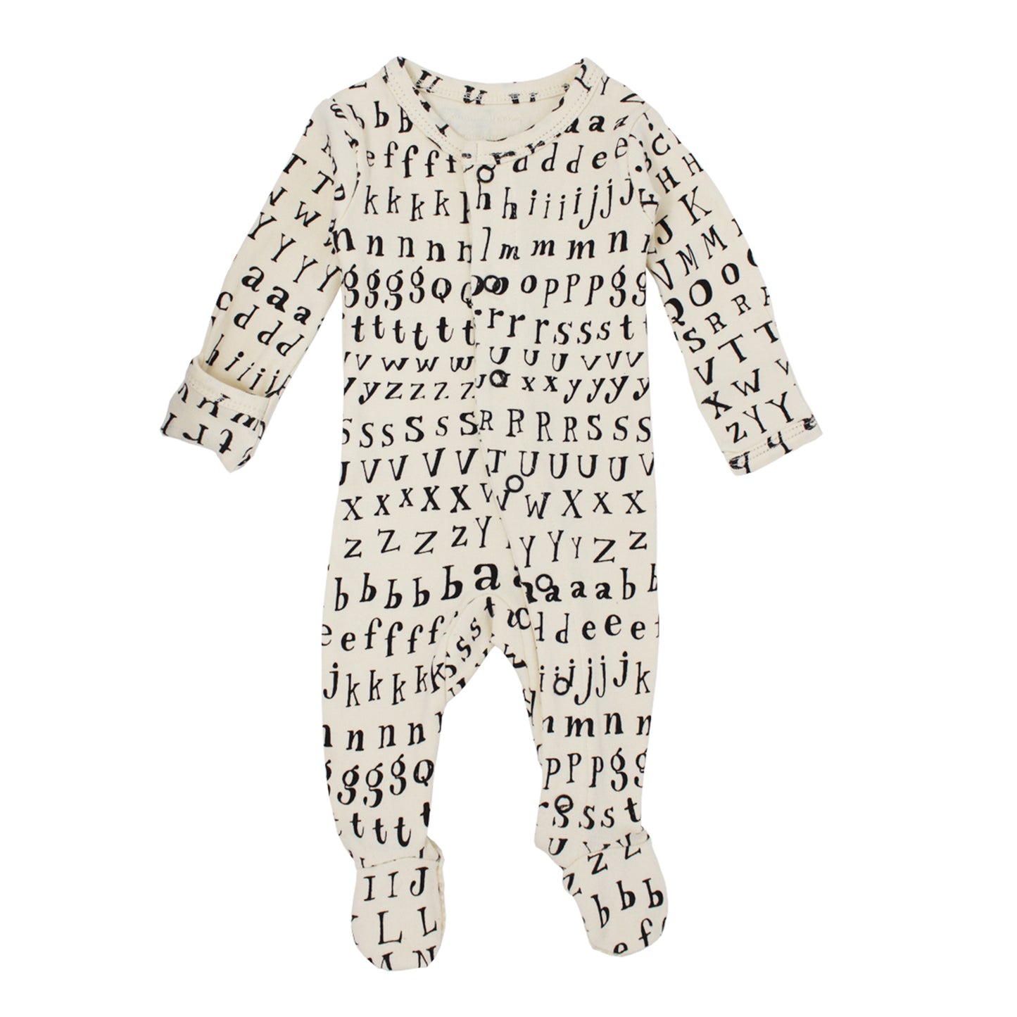 L'Oved Baby OR444LTR Letters Organic Footed Overall