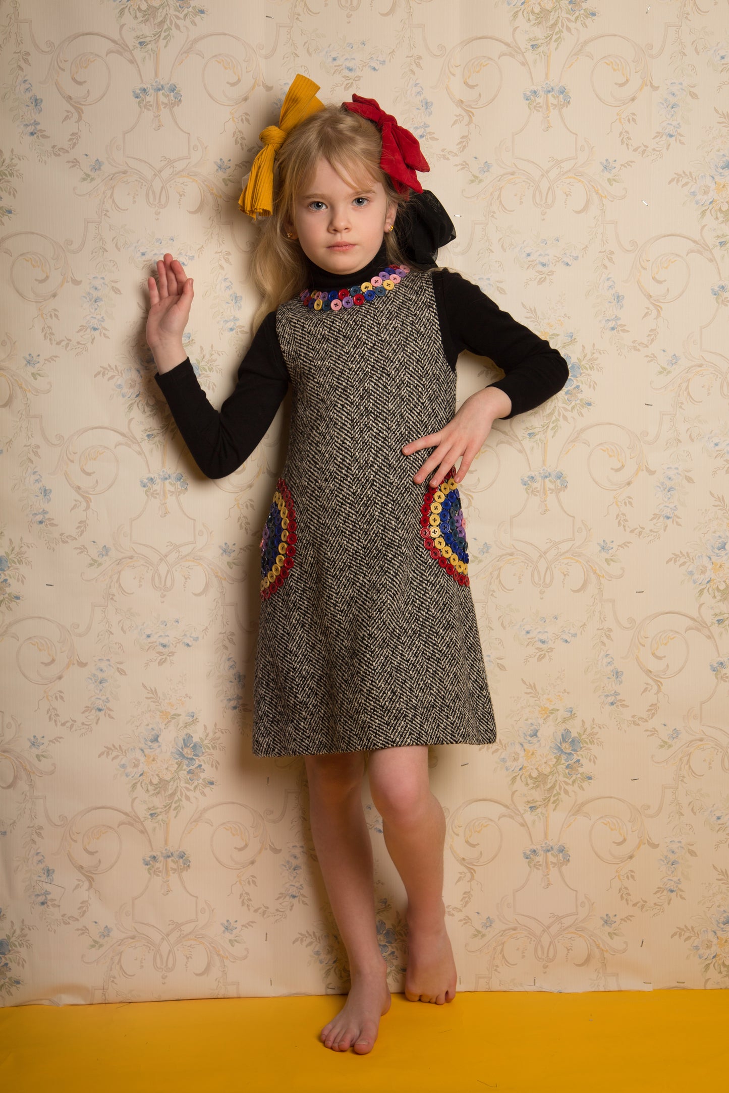 Paisley Rainbow Button Dress