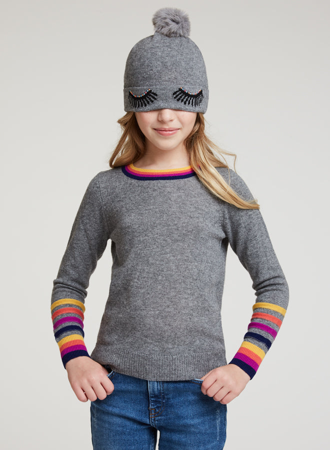 Autumn Cashmere Striped Trim Sweater