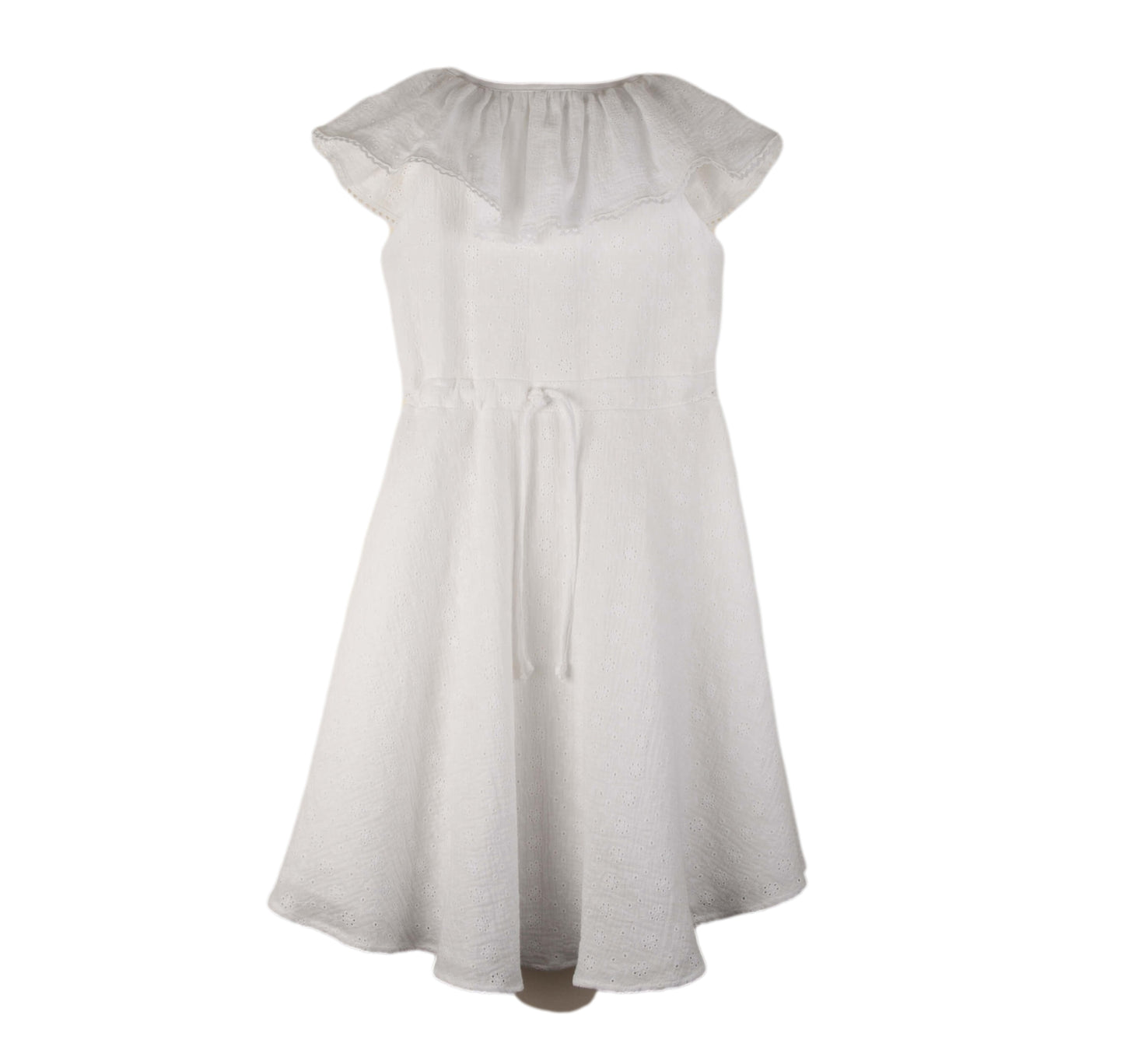 Popelin Girls Embroidered Collar Dress