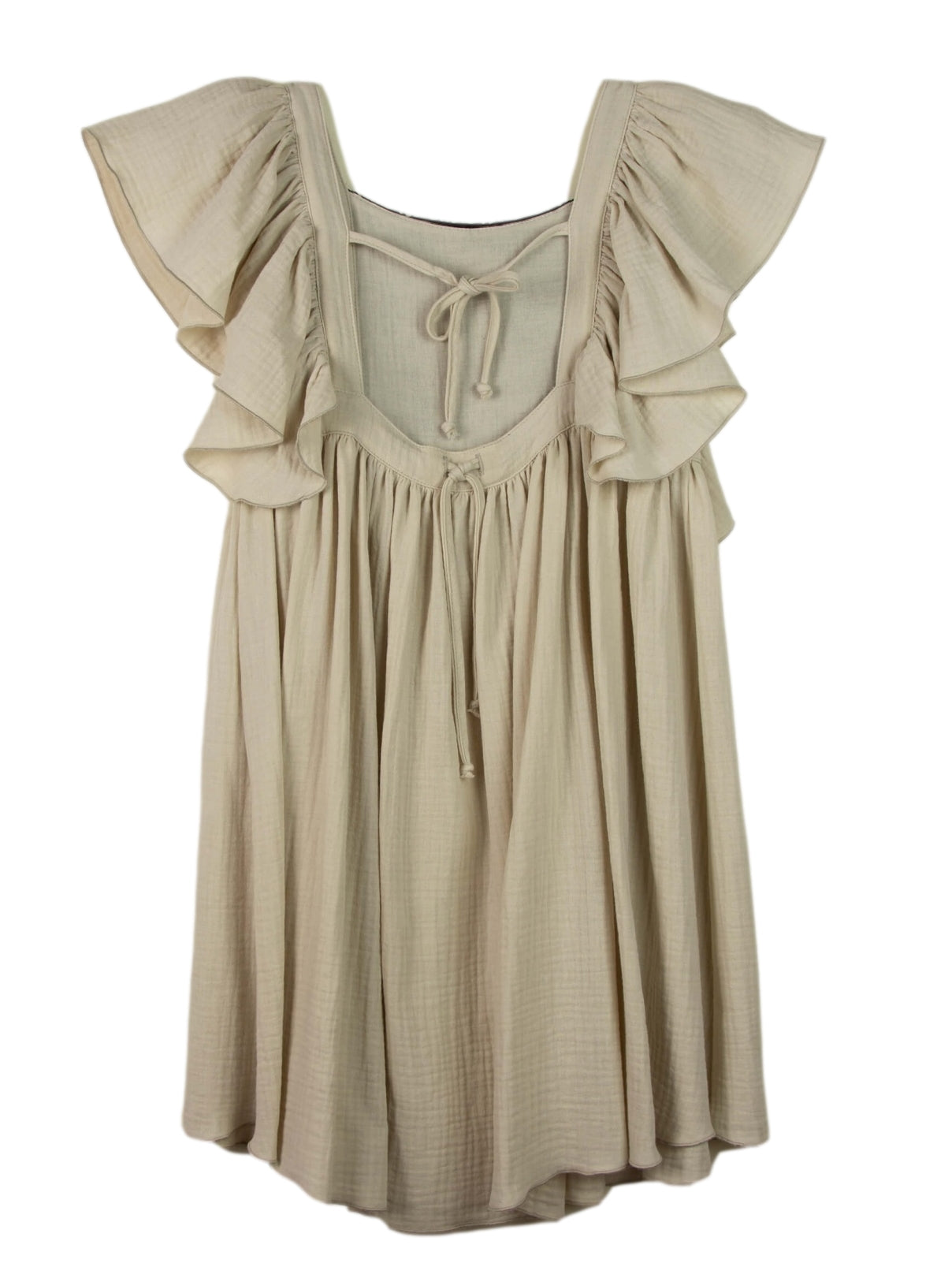 Popelin Girls Bib Ruffle Dress