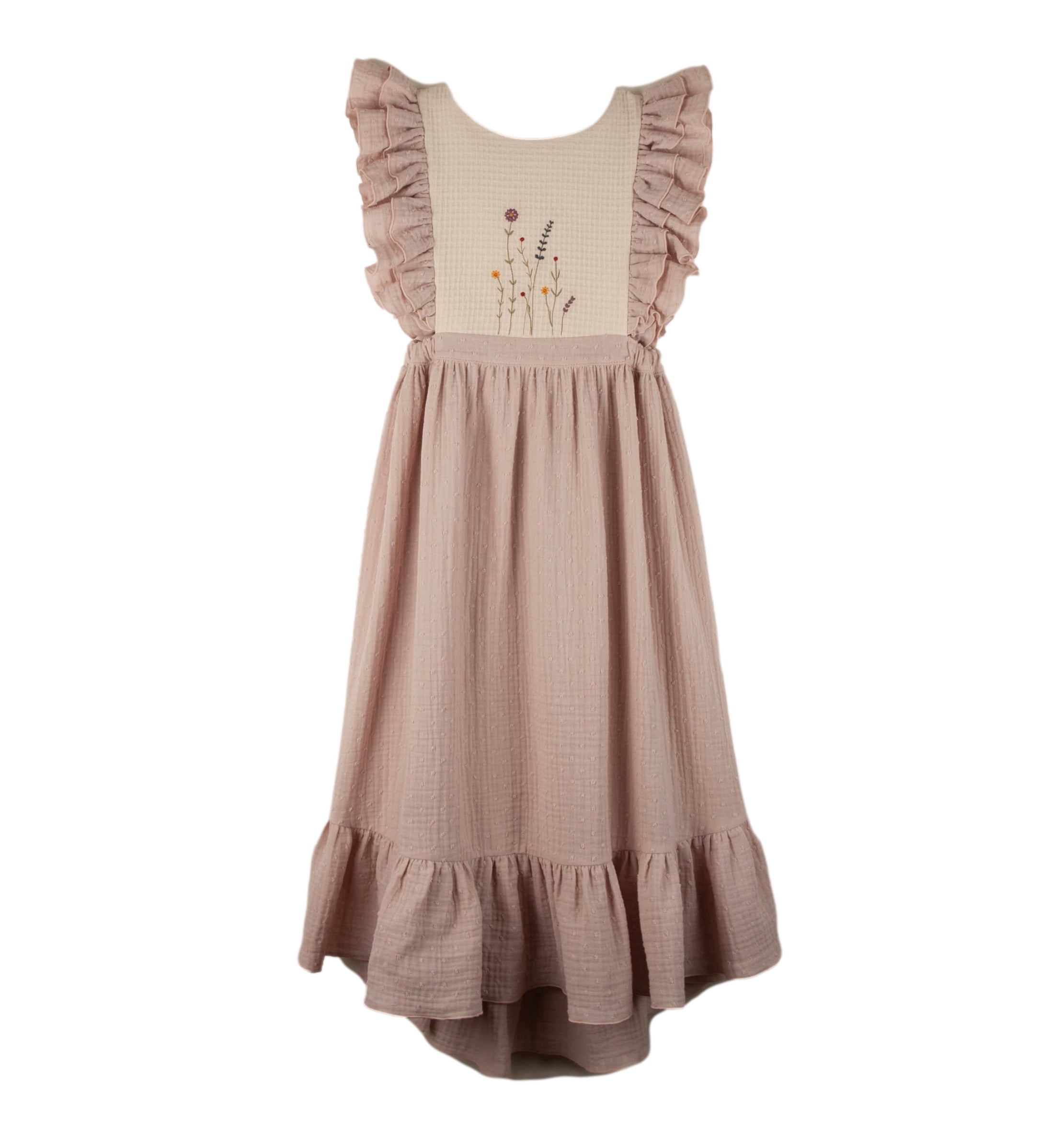 popelin stone dress with knitted bib Mod.42.6 Grey dress with knitted bib