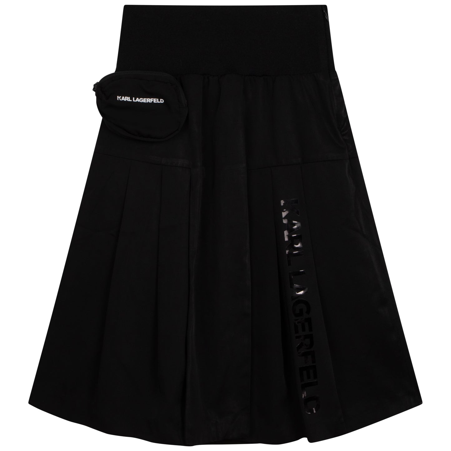 Karl Lagerfeld Pleated Neoprene Skirt w/ Removable Pocket