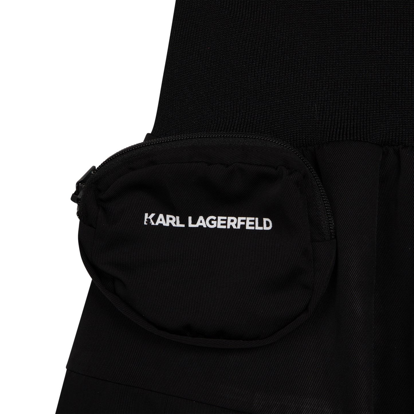 Karl Lagerfeld Pleated Neoprene Skirt w/ Removable Pocket