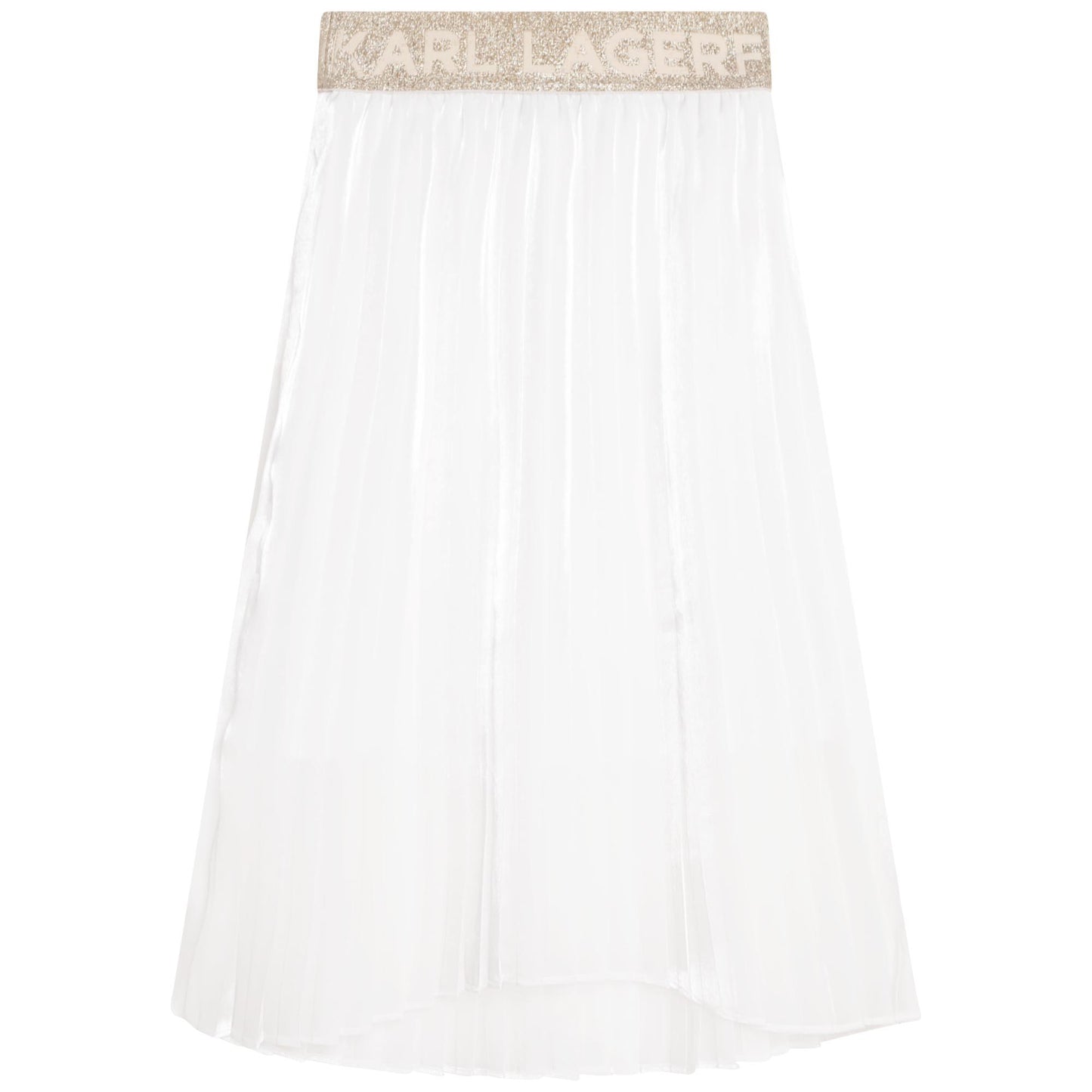 Karl Lagerfeld Midi Pleated Skirt w/ Logo Elastic Waist