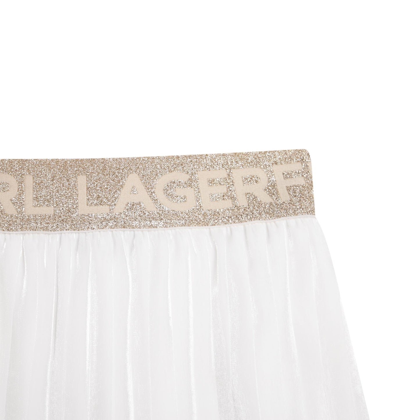 Karl Lagerfeld Midi Pleated Skirt w/ Logo Elastic Waist