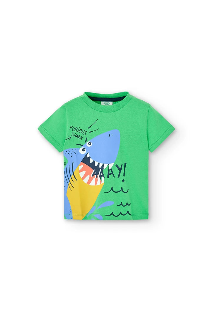 Boboli SS Shark Print T-Shirt & Shorts Set