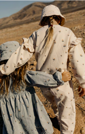 Buho Floral Print Mini-Cord Pullover Dress