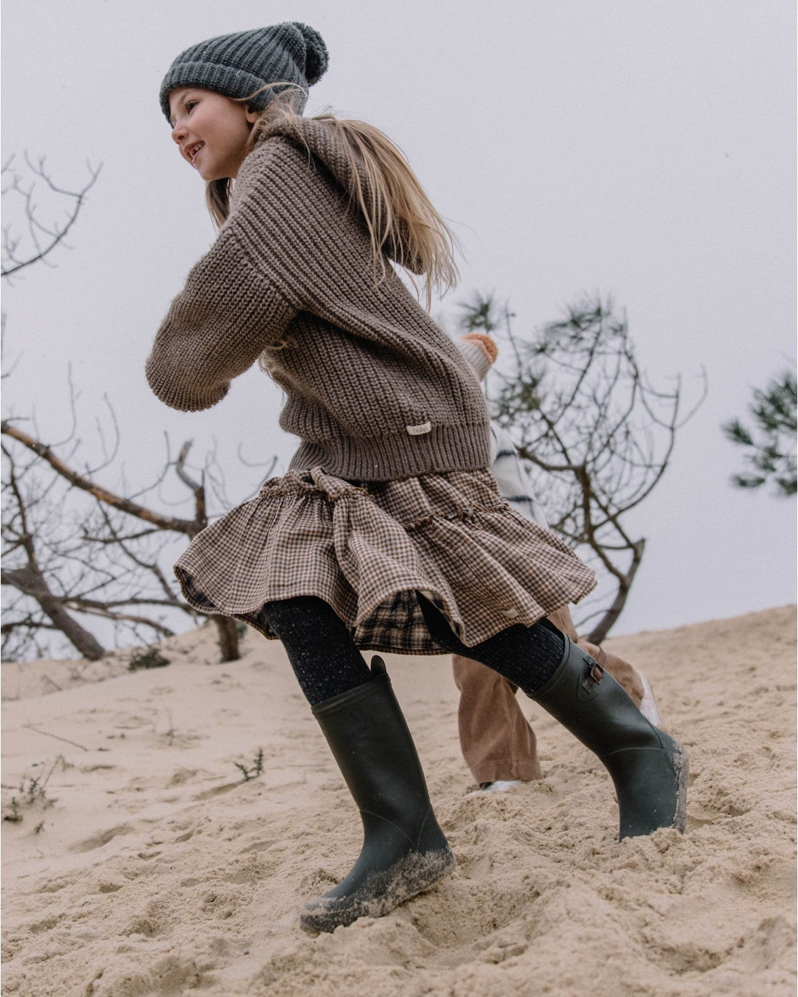 Buho Girls Check Folk Dress