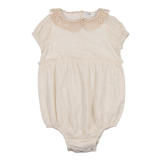 Coco Blanc Baby Crochet Collar Romper
