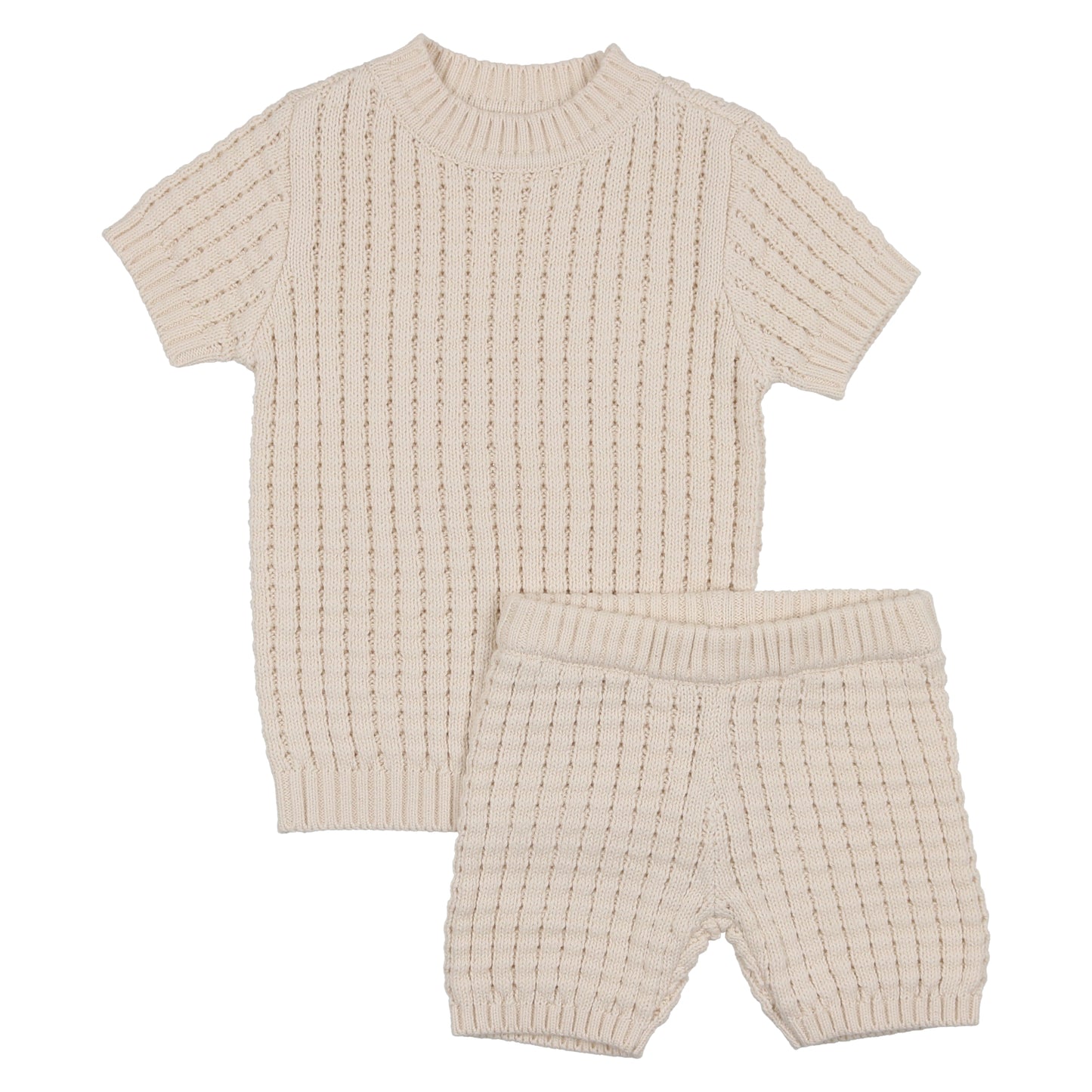 Coco Blanc Baby Pointelle Knit Outfit Set