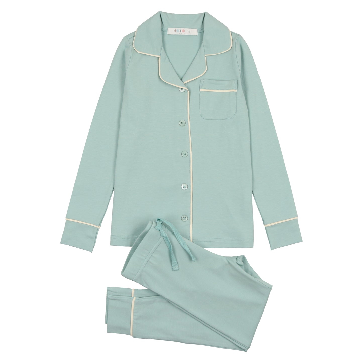 Coco Blanc Cotton Grandpa Pajama w/ Piping