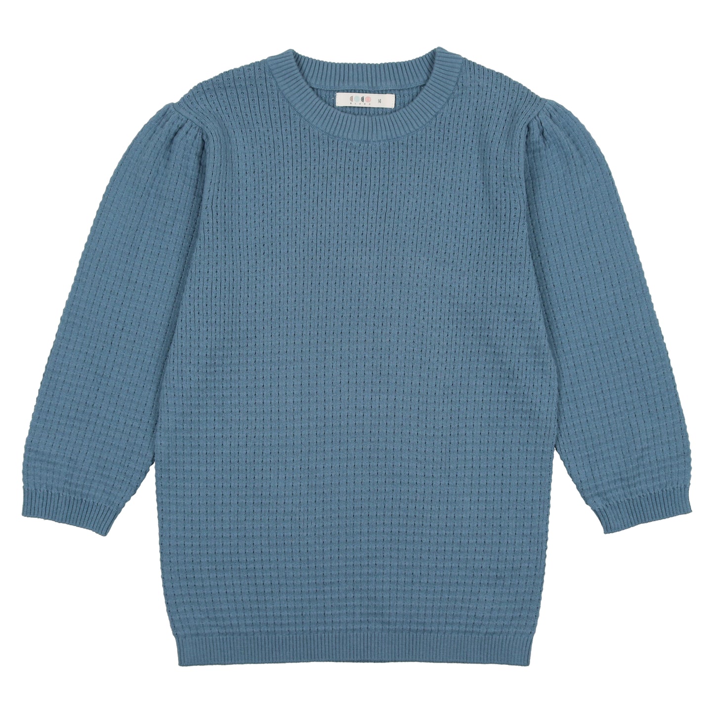 Coco Blanc Crew Neck 3/4 Pointelle Sweater