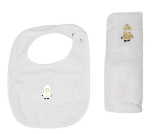 Les Lutins Swaddle & Bib Gift Set