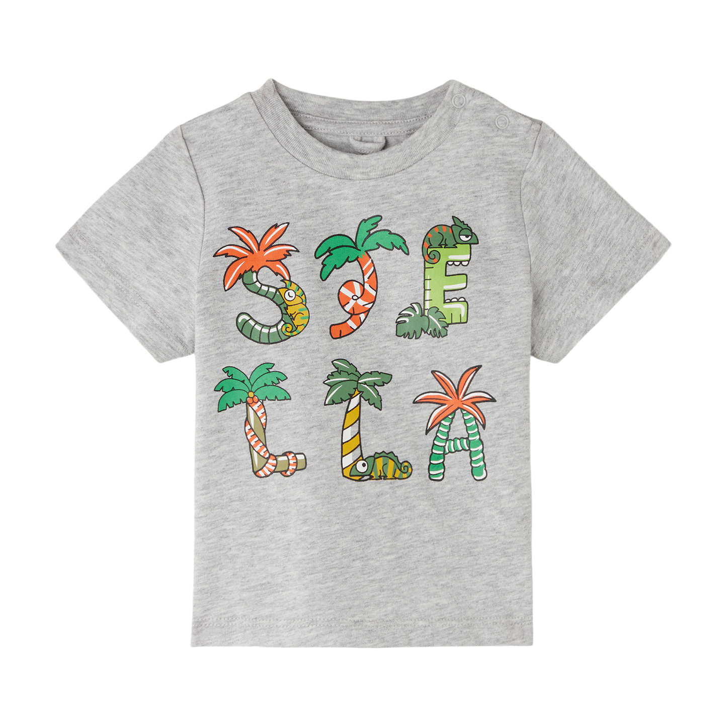 Stella McCartney  Baby Boy SS Tee Shirt w/ Stella Lettering Gecko Print