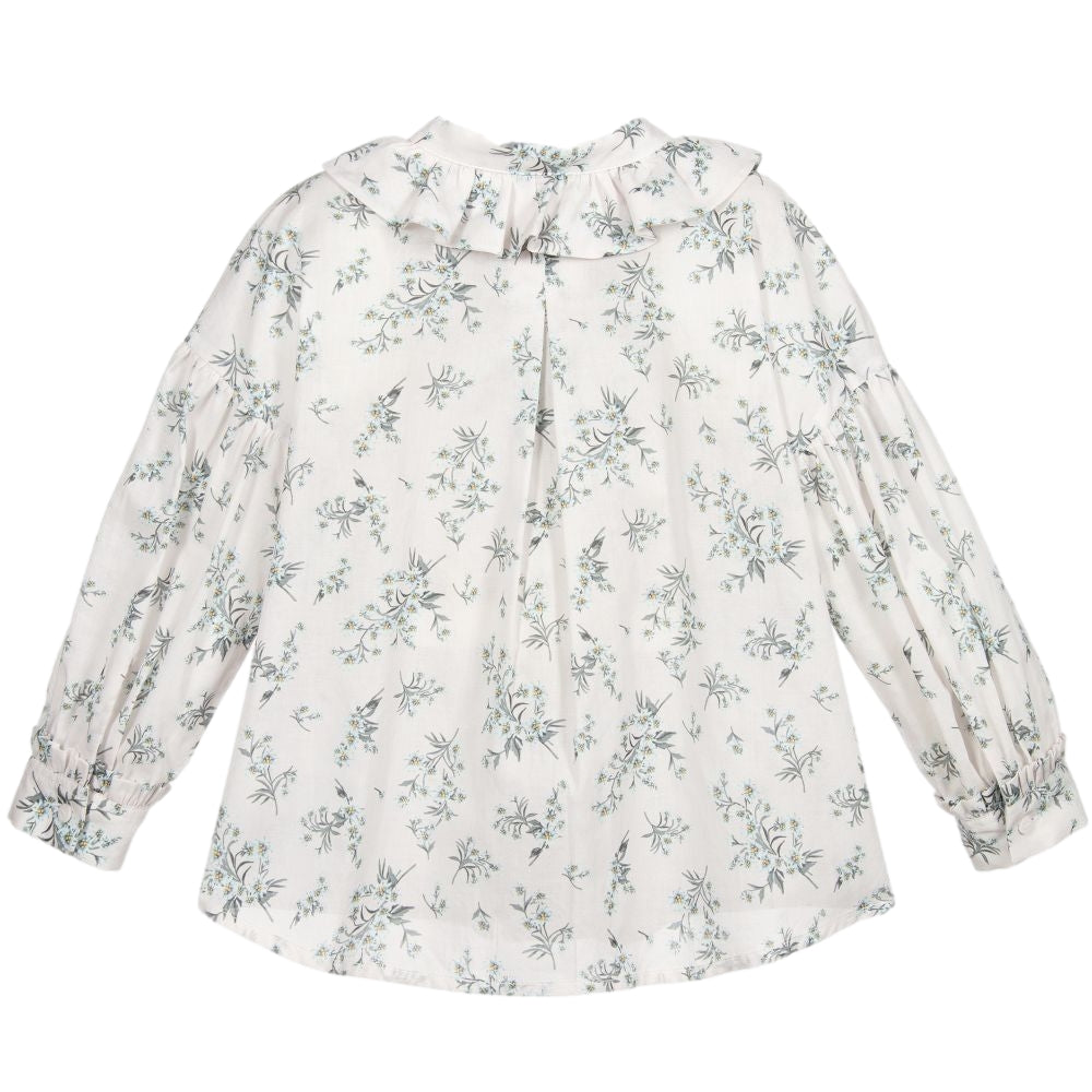 Il Gufo Ruffle Collar Floral Blouse