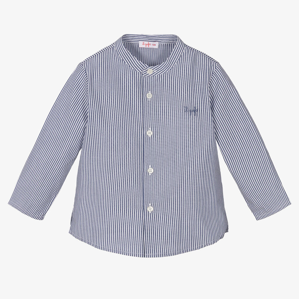 Il Gufo Baby Boy Striped LS Button Up Shirt
