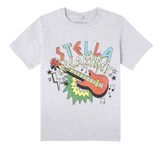 Stella McCartney Boys SS Tee Shirt w/ Stella Logo Rock Guitar Print