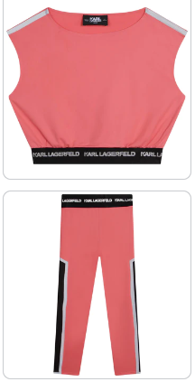 Karl Lagerfeld Girls Cropped Sports Top & Legging Outfit Set