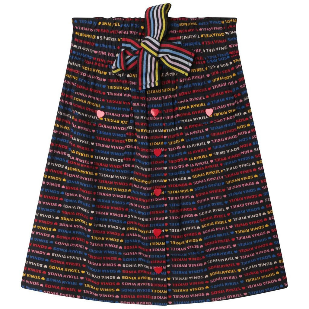 Sonia Rykiel Striped Multicolored Skirt w/ Front Bow