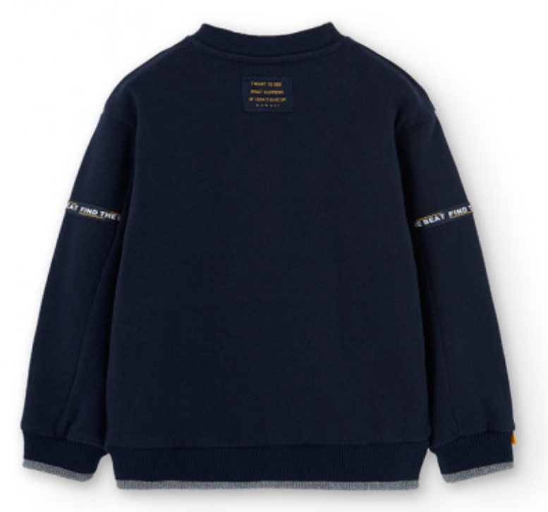 Boboli Boys Vinyl Print Fleece Sweatshirt