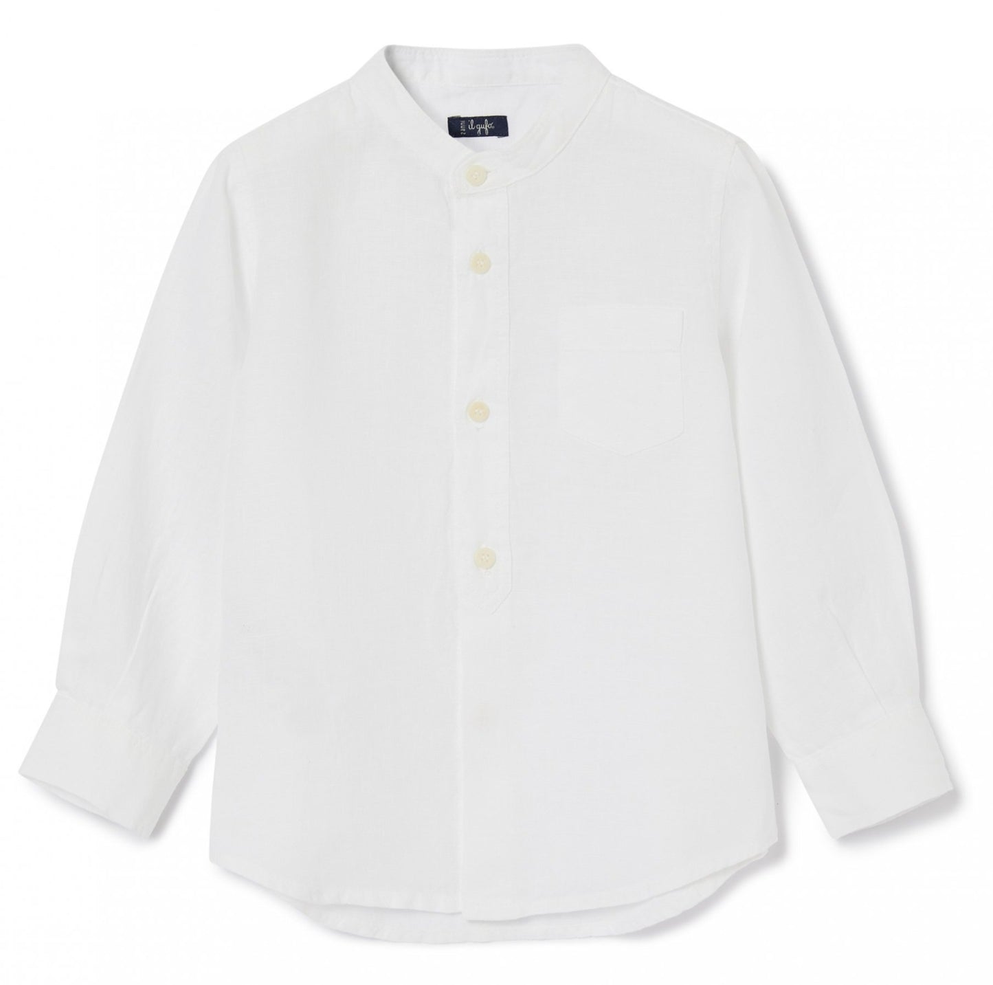 Il Gufo Nehru Linen Button Down Shirt