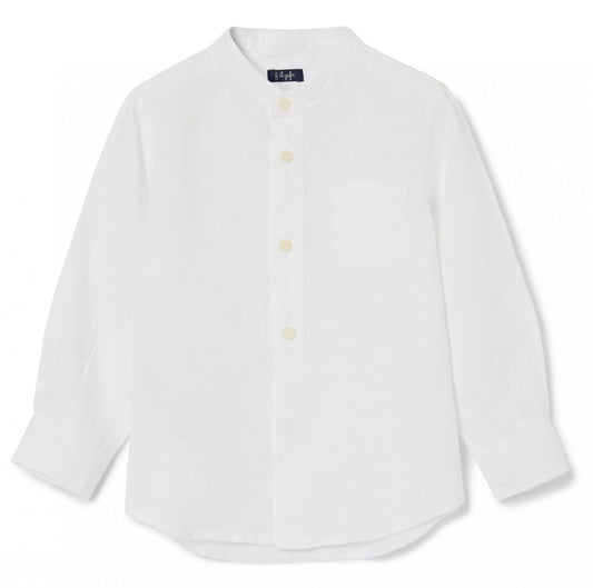 Il Gufo Nehru Linen Button Down Shirt