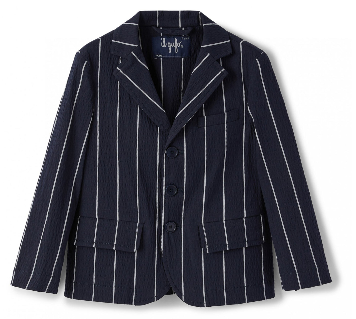 Il Gufo Seersucker Striped Suit Jacket