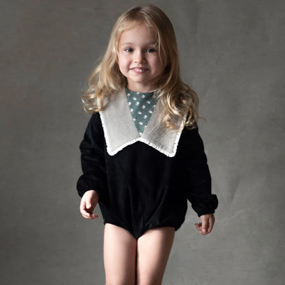 Popelin Cape-Style Long Sleeve Corduroy Romper | Tuesday's Child