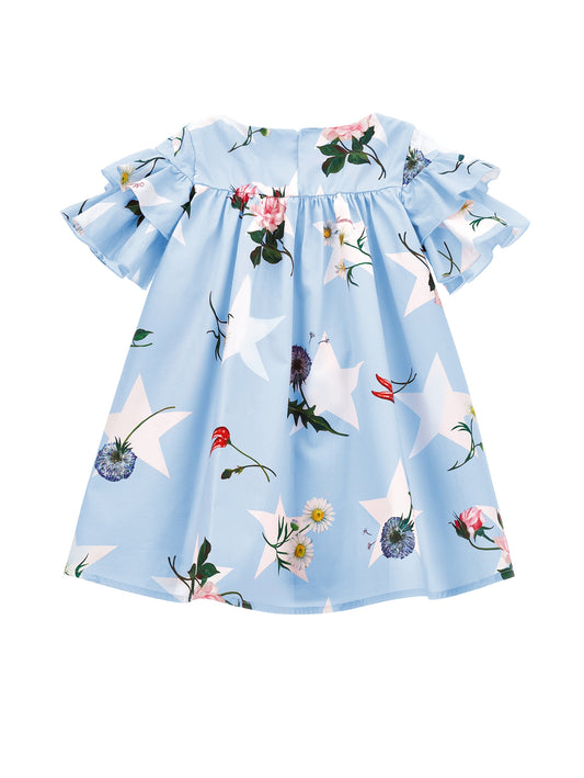 Monnalisa Stars & Flowers Print Dress