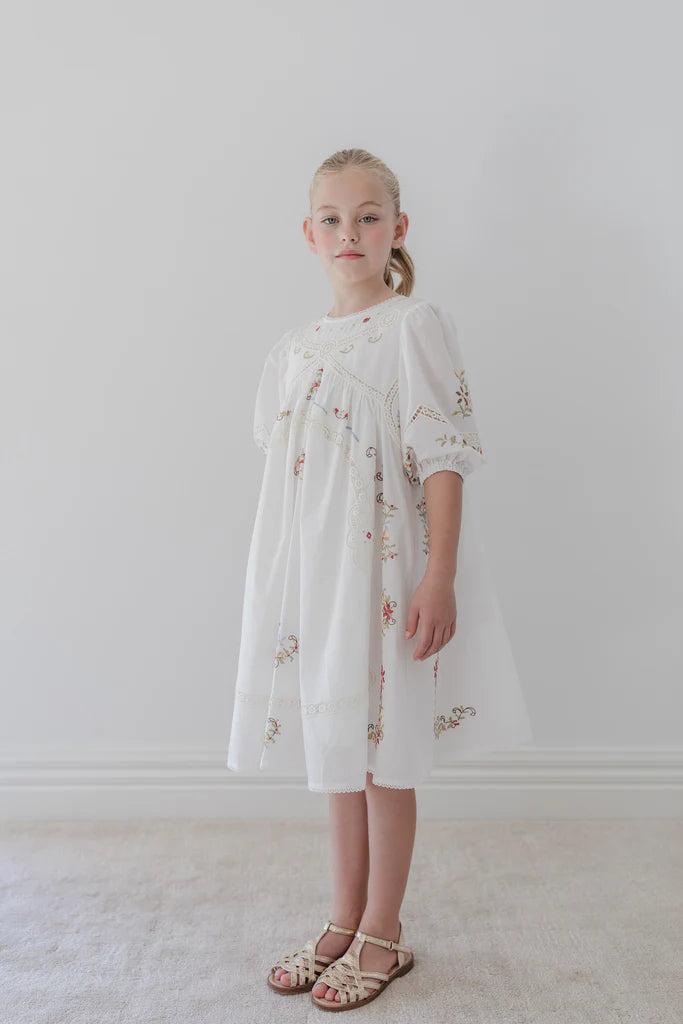 Petite Amalie Embro Detail Cross Stitch Dress