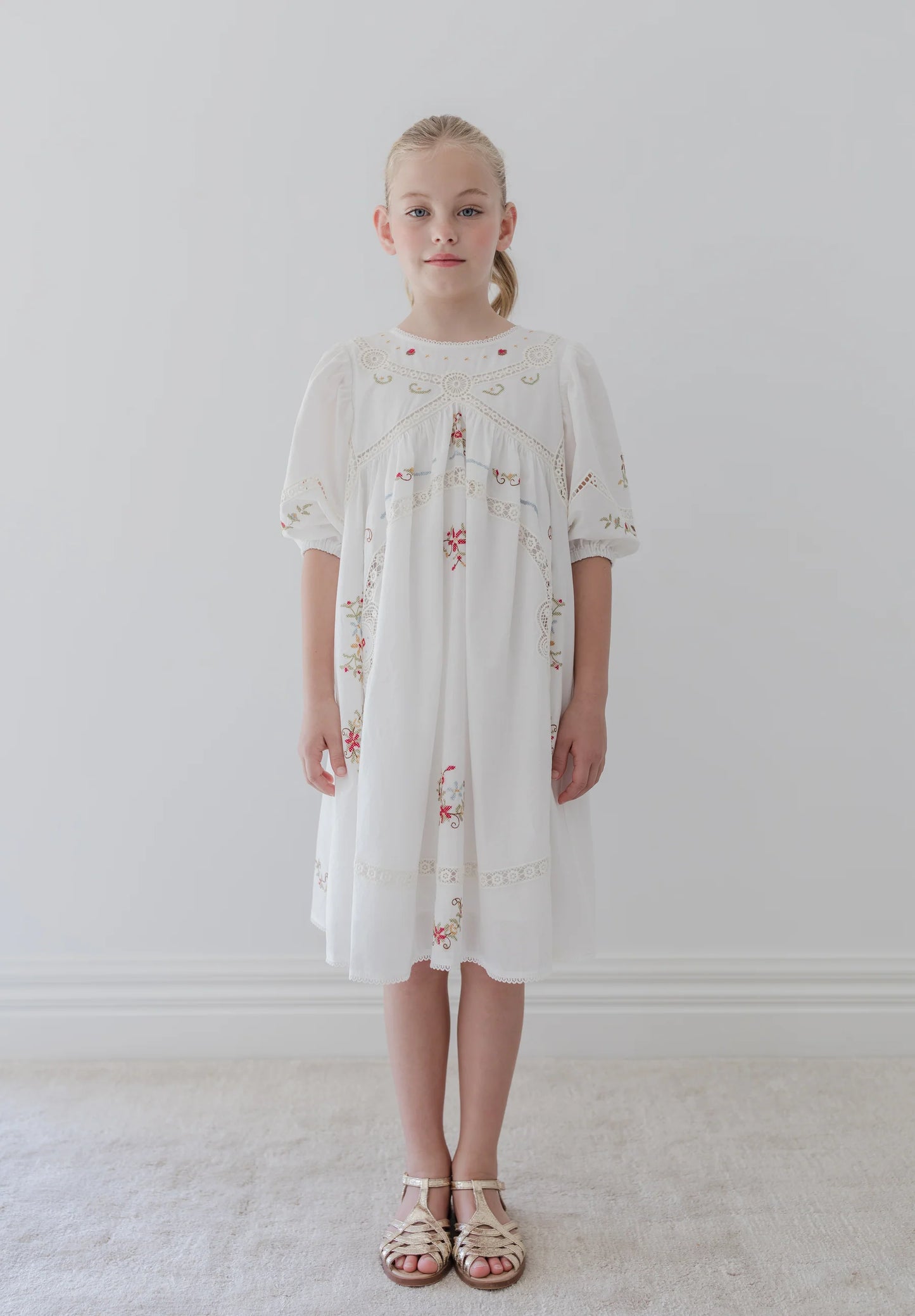 Petite Amalie Embro Detail Cross Stitch Dress