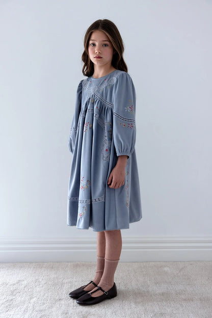 Petite Amalie Cross Stitch Embro Cord Dress