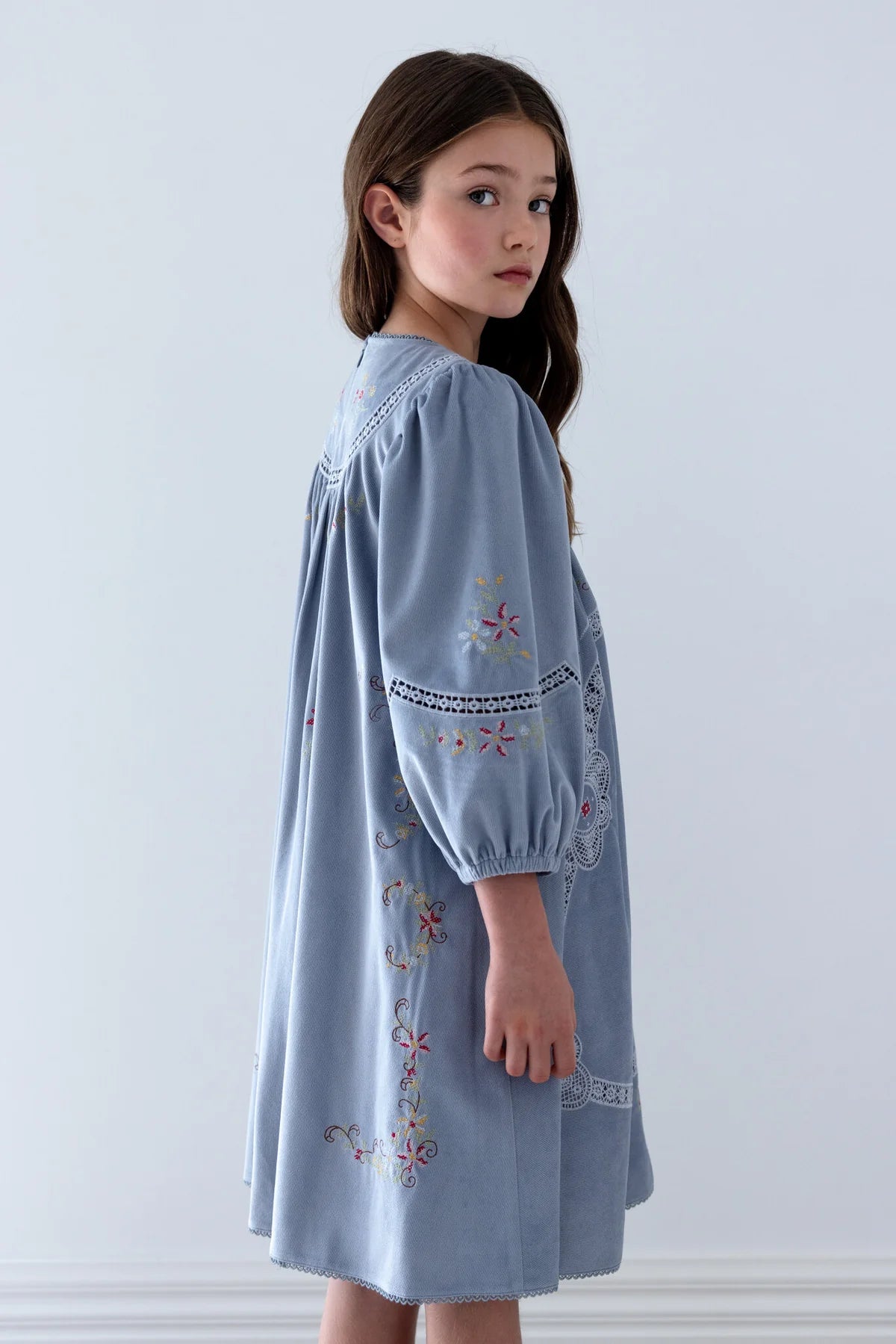 Petite Amalie Cross Stitch Embro Cord Dress