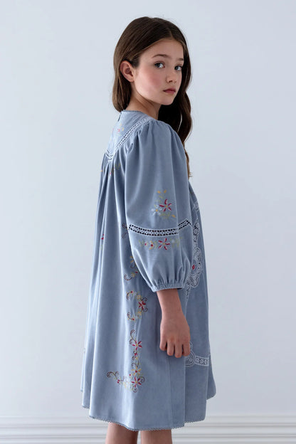 Petite Amalie Cross Stitch Embro Cord Dress