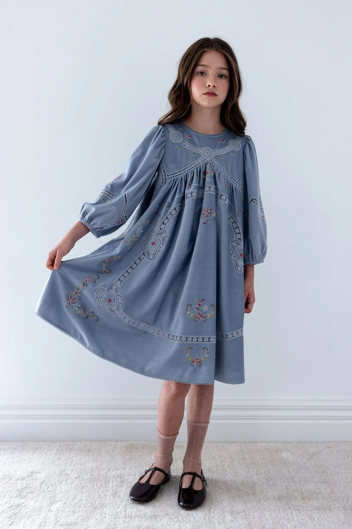 Petite Amalie Cross Stitch Embro Cord Dress